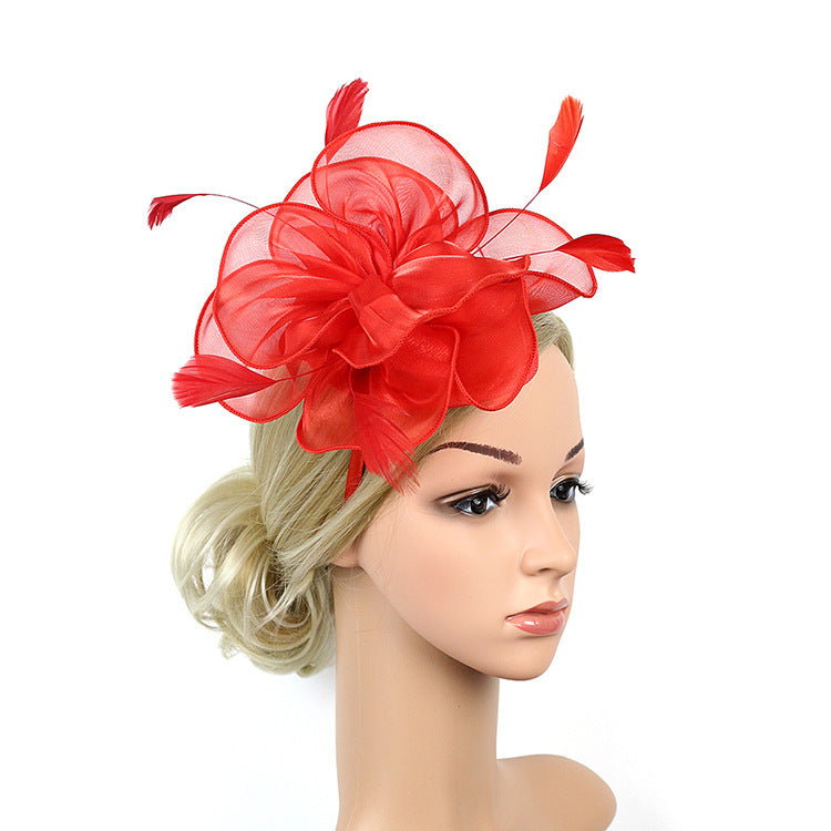 Three-dimensional Flower Hair Ornament With Organza Fabric