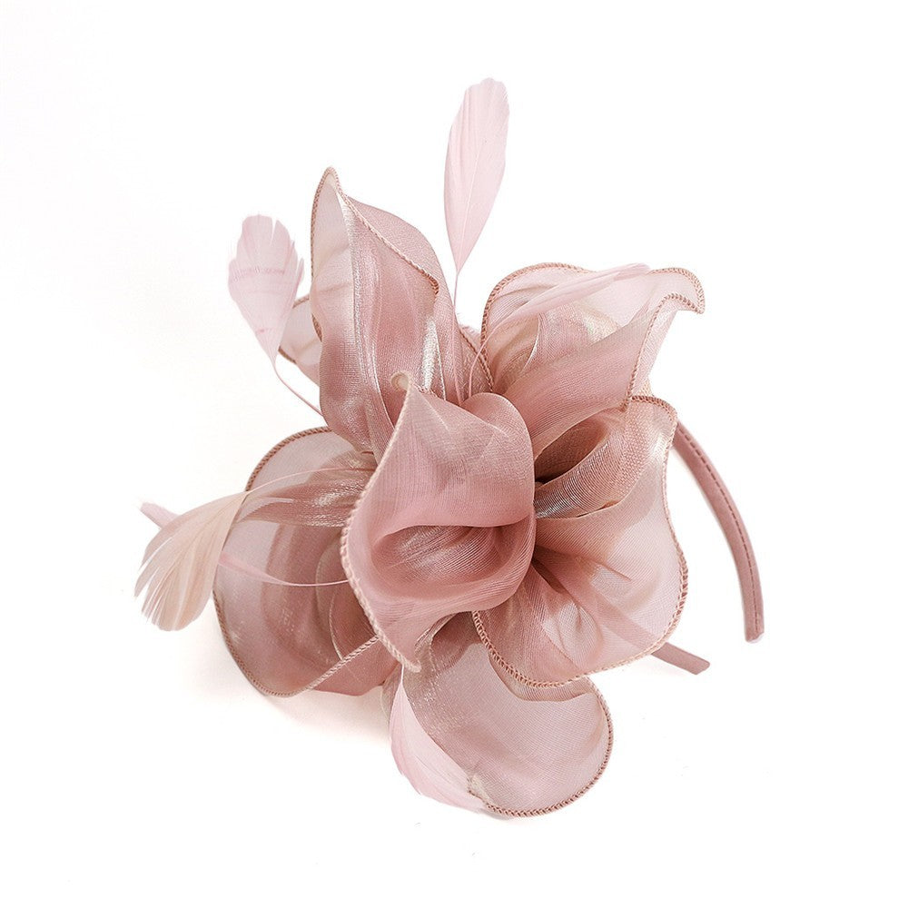 Three-dimensional Flower Hair Ornament With Organza Fabric