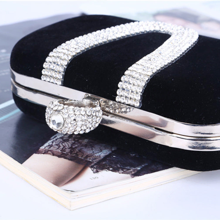 Diamond Evening Bag Velvet Clutch Bridal Dress Bag