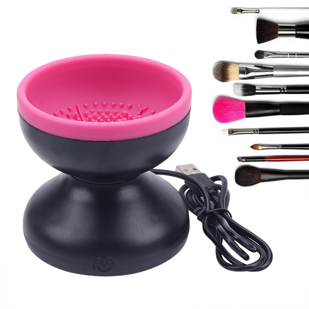 Limpiador de brochas de maquillaje eléctrico, máquina limpiadora de brochas cosmética automática portátil USB