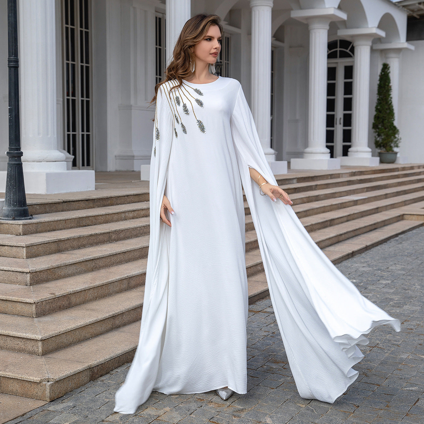 Muslim Robe Abaya Embroidered Women's Robe Evening Gown