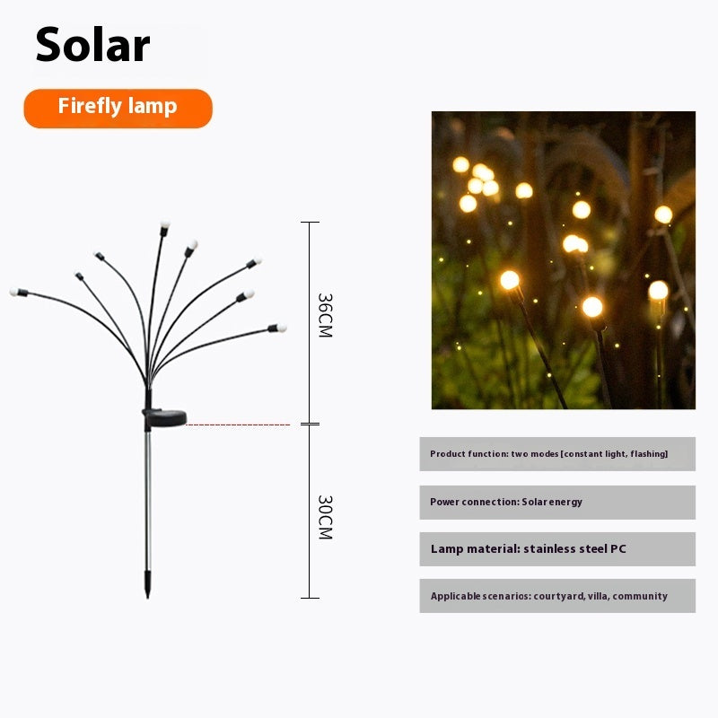 Lámpara de jardín impermeable al aire libre Solar Firefly Villa