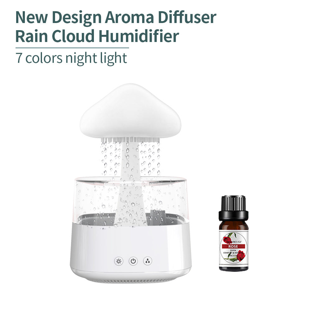 Rain Cloud Humidifier Rain Drip Aromatherapy Essential Oil Air Diffuser 450ml 7 Colors Mushroom Humidifier