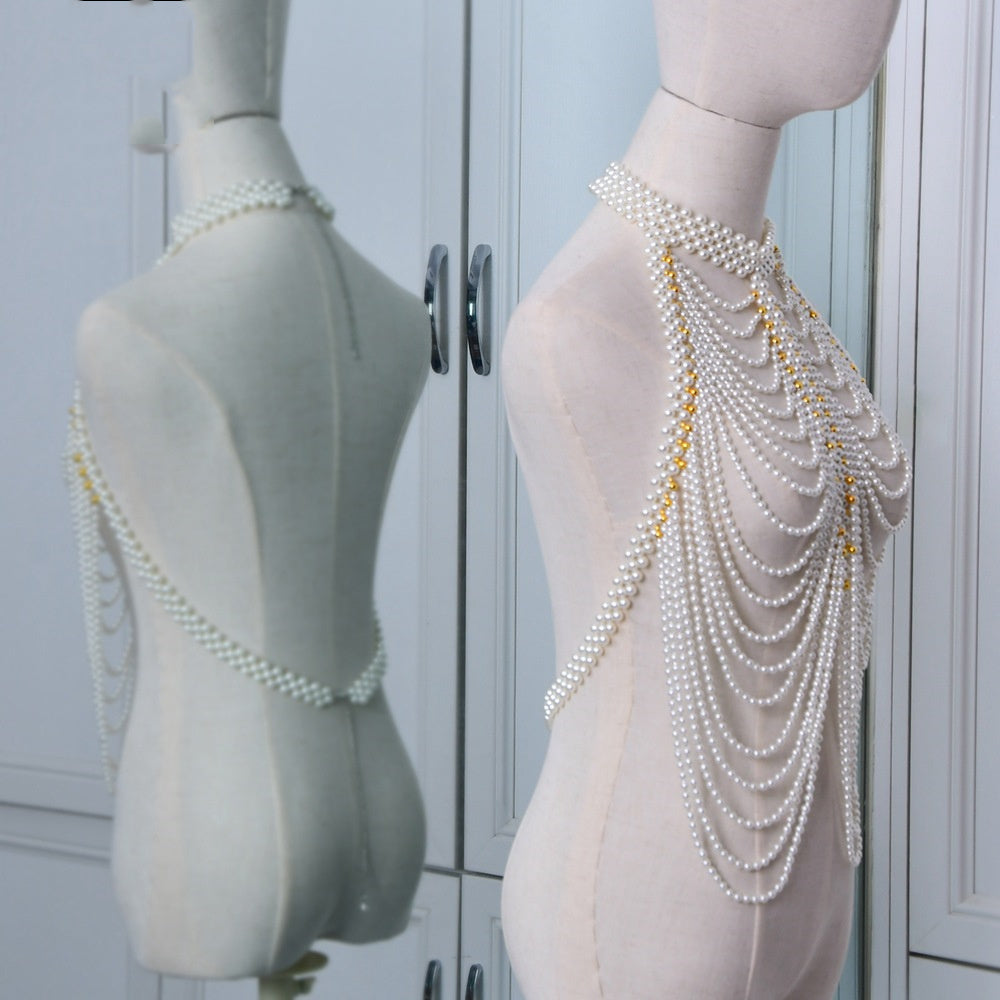 Pearl Necklace Shawl Wedding Shoulder Chain