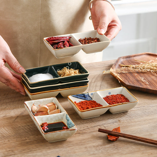 Hot Pot Barbecue Ceramic Dipping Sauce Seasoning Plate