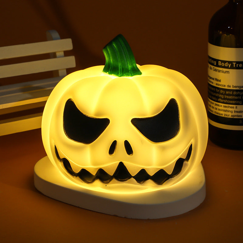 Lámpara de noche pequeña y bonita con forma de calabaza y fantasma que brilla en la oscuridad para Halloween