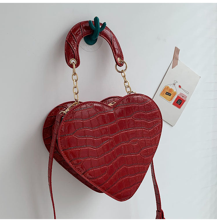 Bolso con forma de corazón Bolso diagonal para mujer con un solo hombro Love