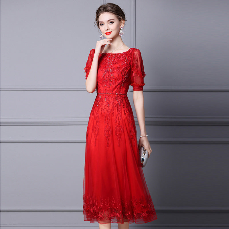 High Quality Embroidered Beaded Long Dress Dress