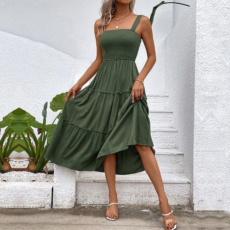 Women's Solid Color Sling Dress