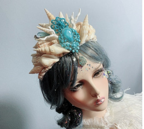 Retro Ocean Wind Mermaid Princess Headdress