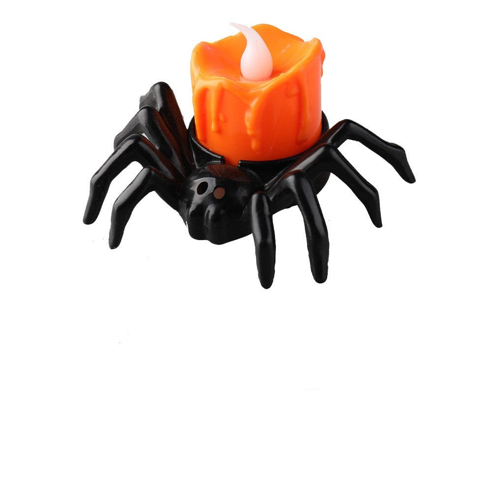 Adornos creativos de candelabros con forma de araña para crear ambiente festivo de Halloween