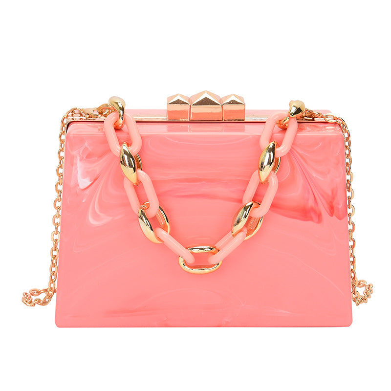 Female Simple Cute Acrylic Chain Carrying Drum Bag