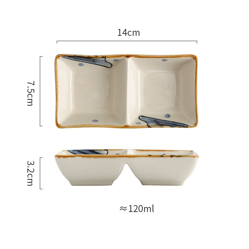 Hot Pot Barbecue Ceramic Dipping Sauce Seasoning Plate