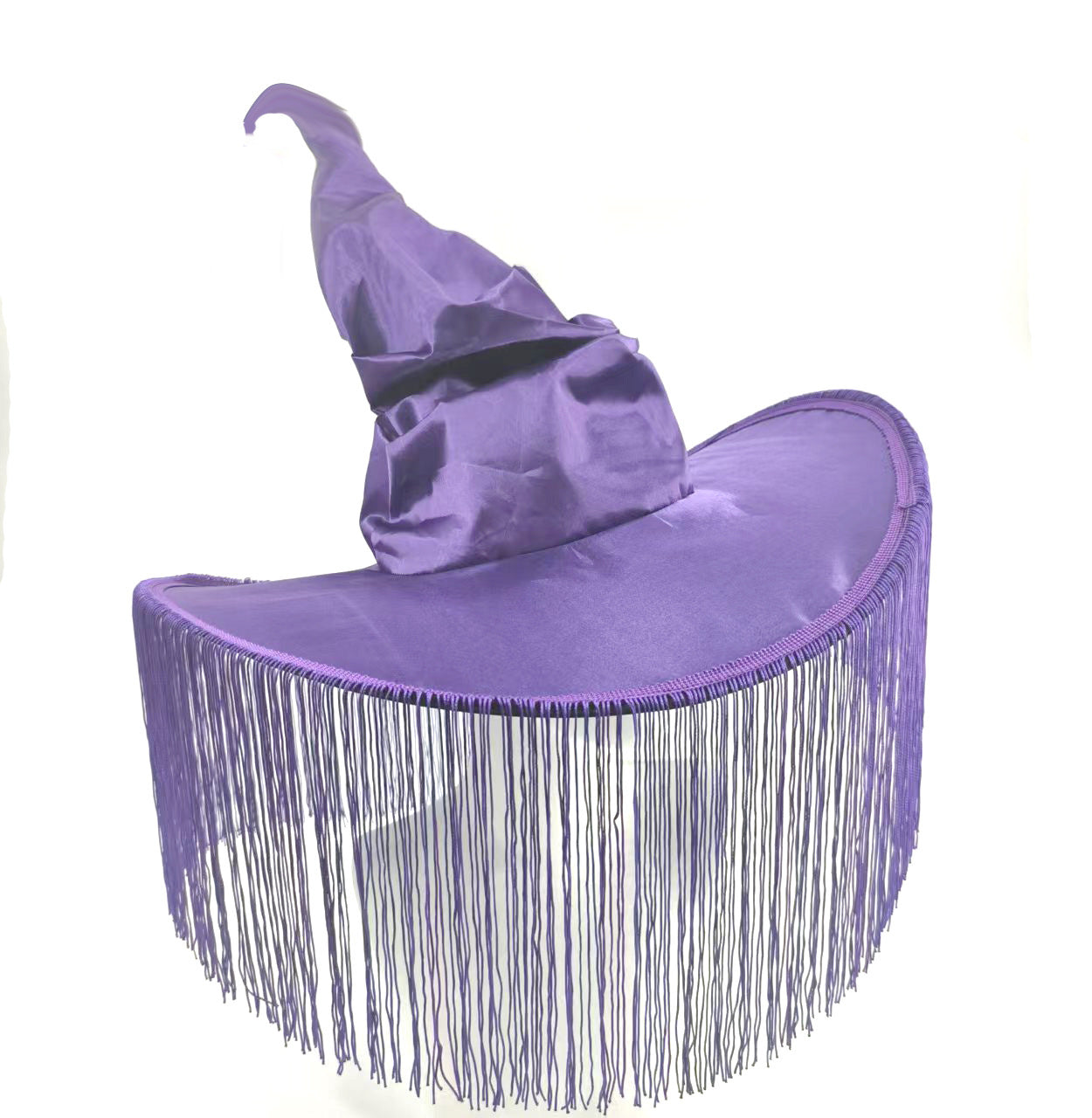 Halloween Pleated Tassel Witch Hat Party Makeup Props