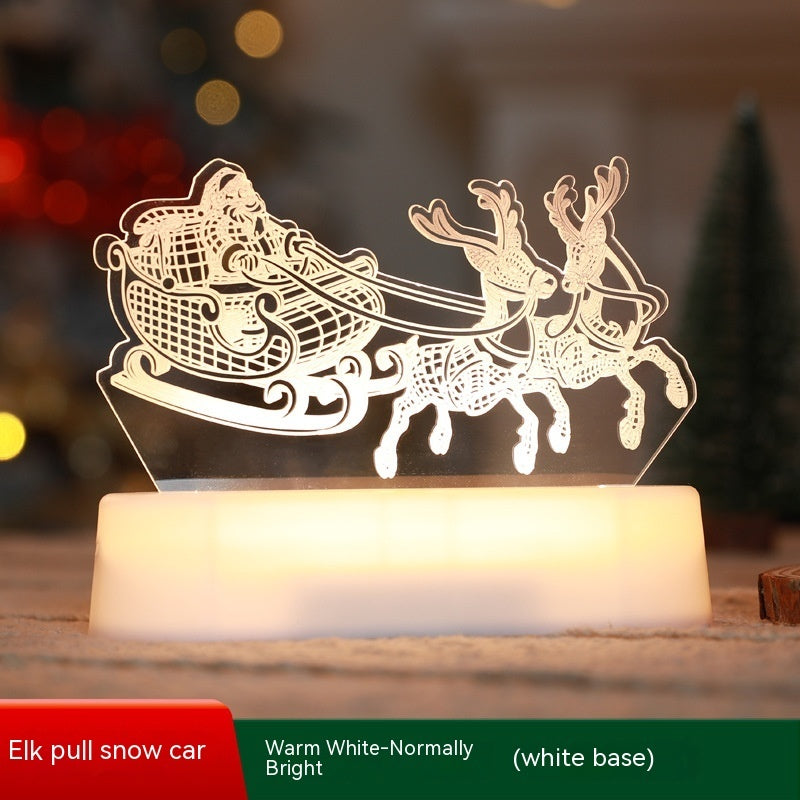 Lámpara 3D de decoración navideña, luces LED de noche acrílicas, regalo de Navidad para niños, adornos navideños