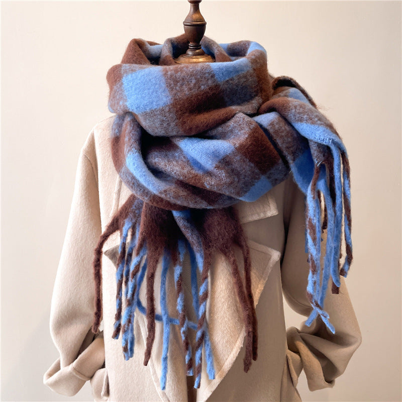 Winter Scarf Plaid Men's And Women's Warm Scarf