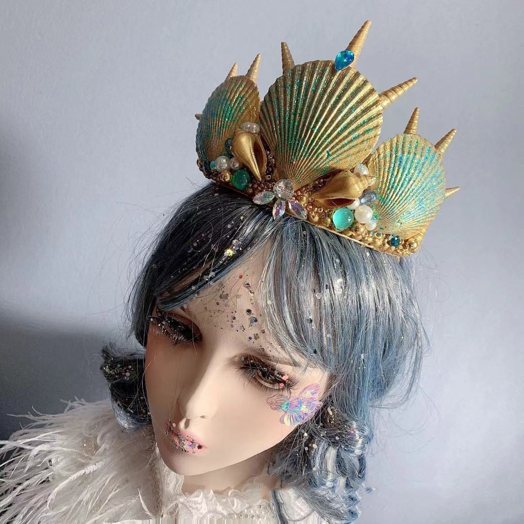 Retro Ocean Wind Mermaid Princess Headdress