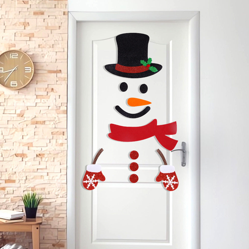 Pegatinas de fieltro para puerta con adornos navideños