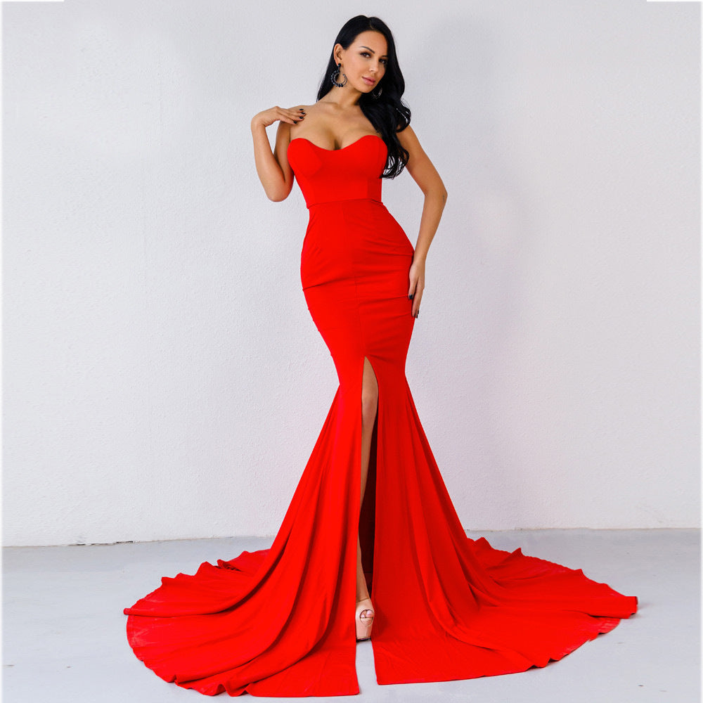 Long Evening Dress Off-the-shoulder Elegant Dress Party