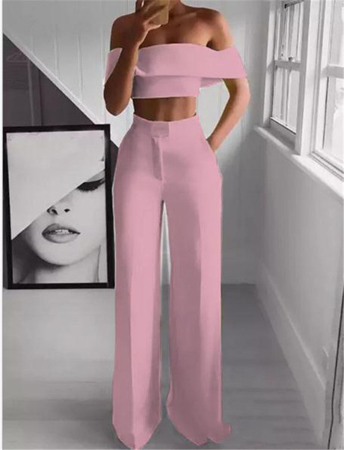 Sexy Top And Trousers Ladies Two-piece Set Women Lady