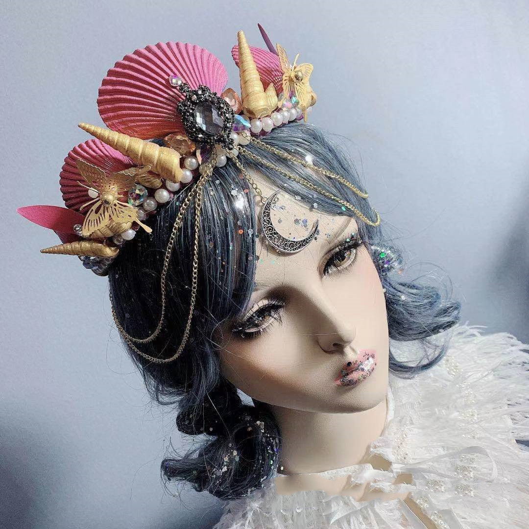 Retro Ocean Wind Mermaid Princess Headdress