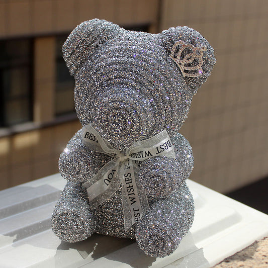 Cartoon Crystal Diamond Bear Birthday Surprise Gift Crown Bear Foam Bear