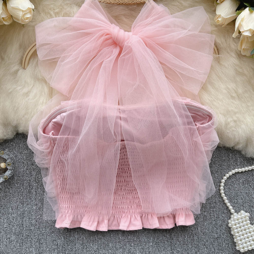 Haut tube slim en maille nouée au niveau du nombril pour femme