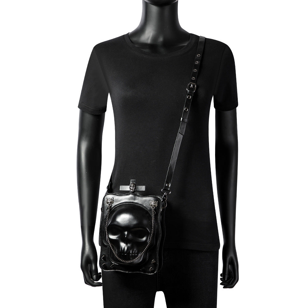 Halloween Skull Shoulder Bag Dark Gothic Crossbody Bags Women Mini Personality Square Messenger Bag