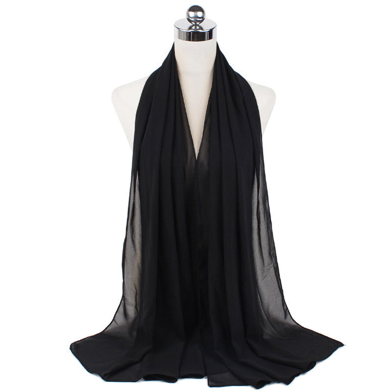 Monochrome Pearl Chiffon Scarf Bubble