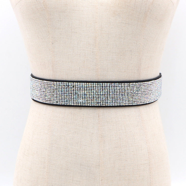 Handmade Rhinestone Inlaid Elastic  Girdle