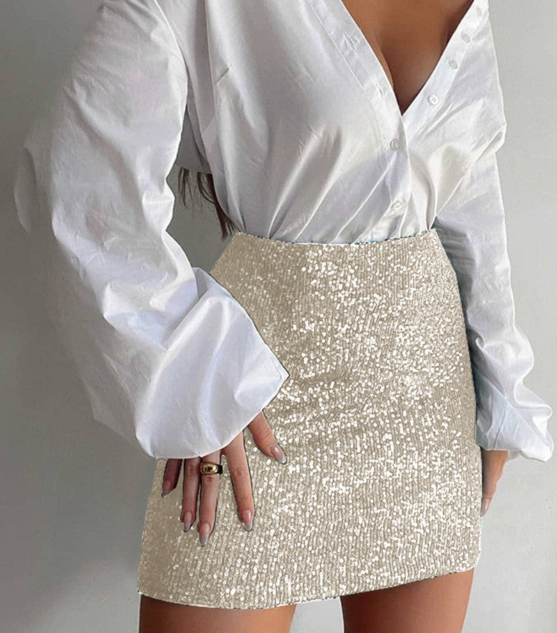 Sequined Hip Skirt