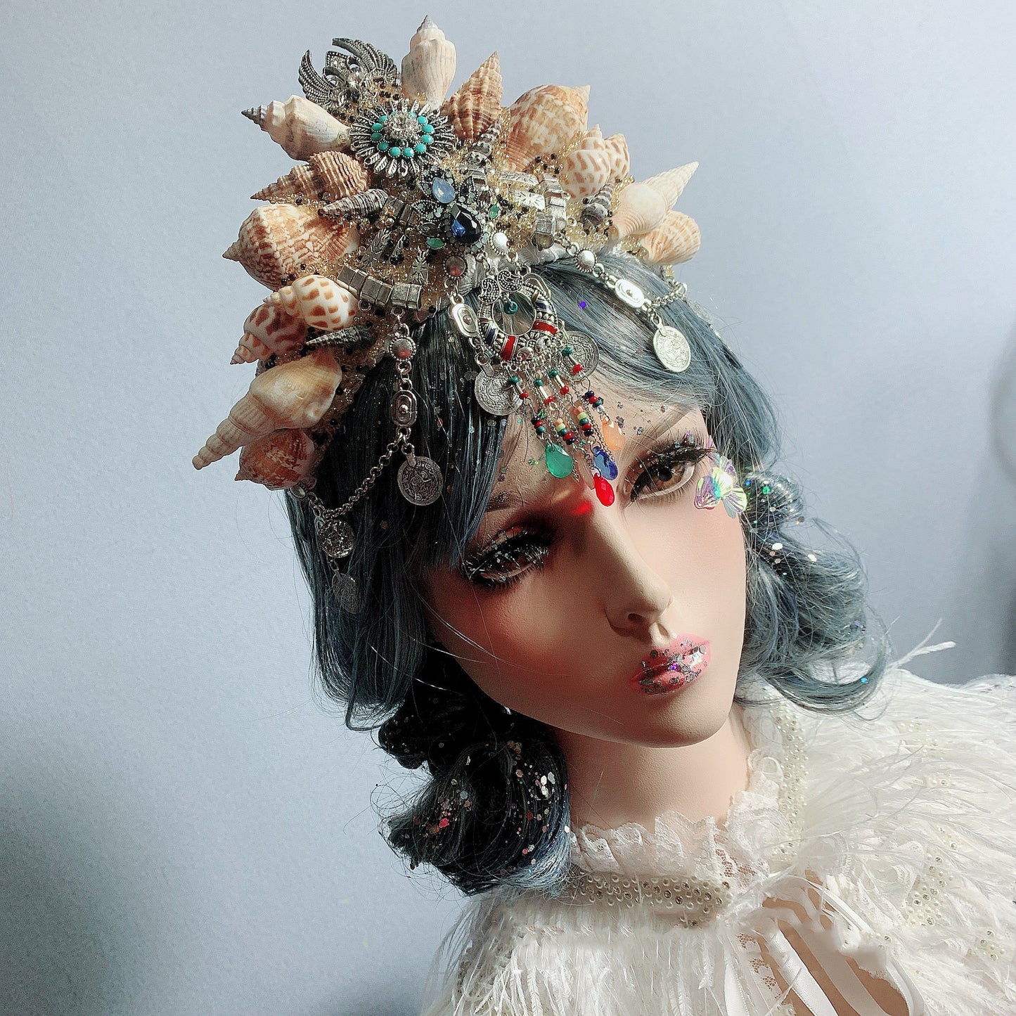 Retro Ocean Wind Mermaid Princess Headdress