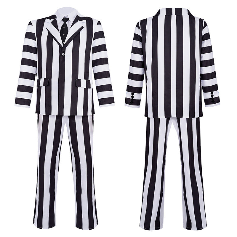 Beetlejuice Cos Costume Michael Keaton Cosplay Clothing