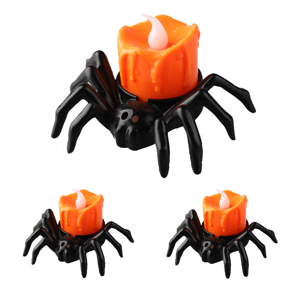 Adornos creativos de candelabros con forma de araña para crear ambiente festivo de Halloween