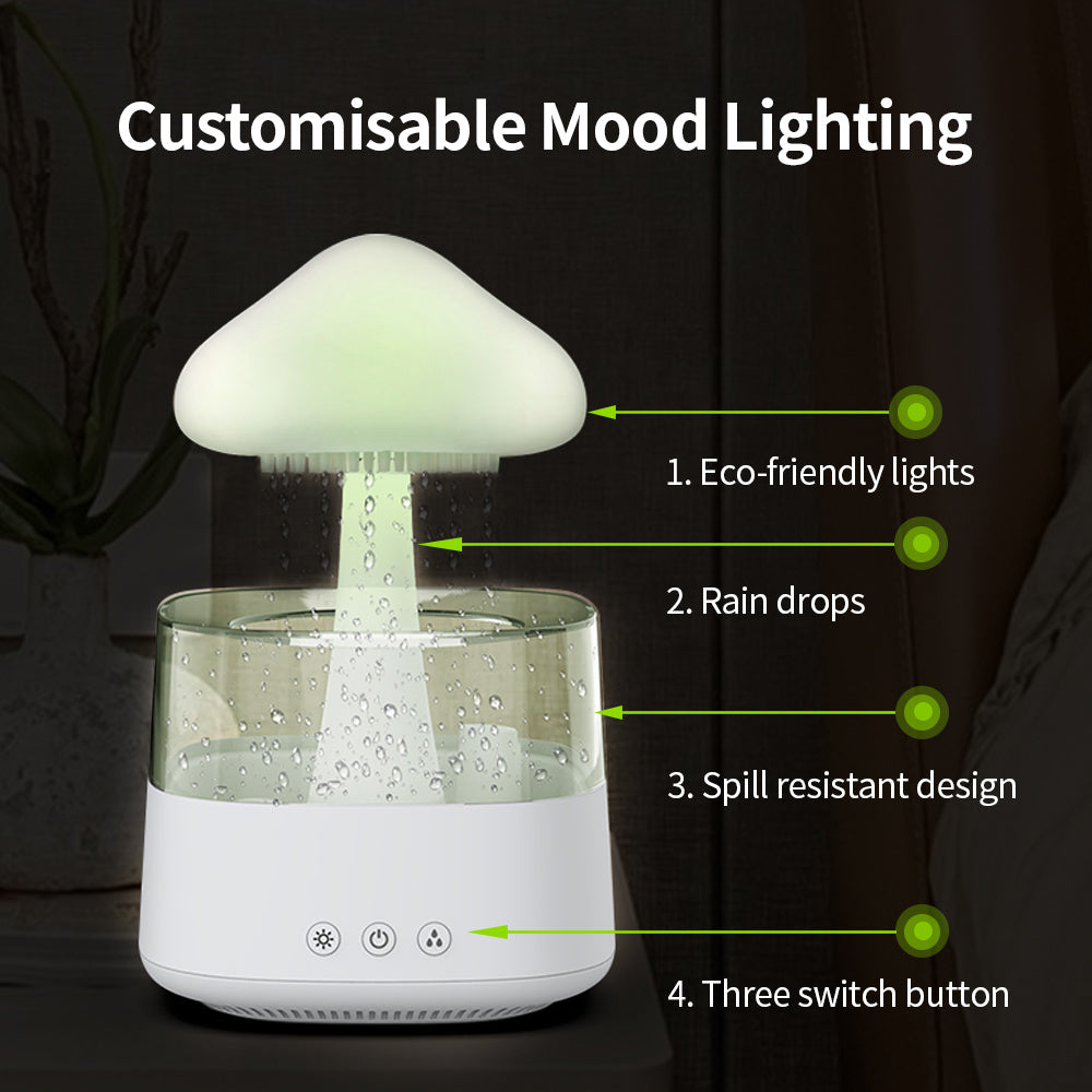 Rain Cloud Humidifier Rain Drip Aromatherapy Essential Oil Air Diffuser 450ml 7 Colors Mushroom Humidifier