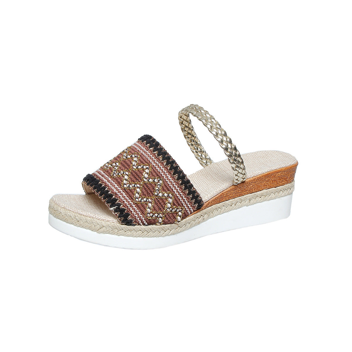 Ethnic Style One-line Thick-soled Sandals