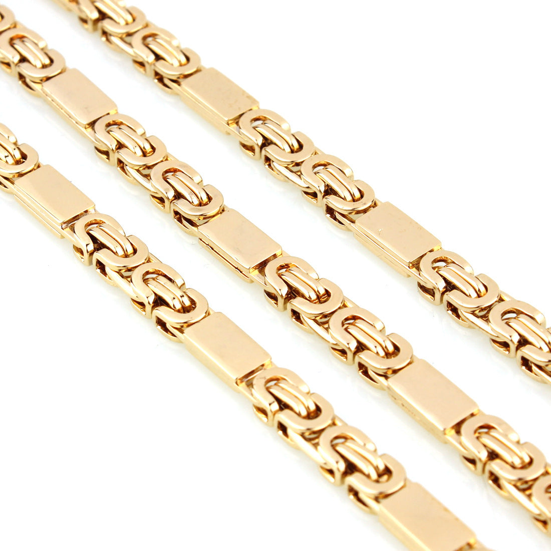 Fashion Stainless Steel Titanium Steel Golden Link Necklace Bracelet Set