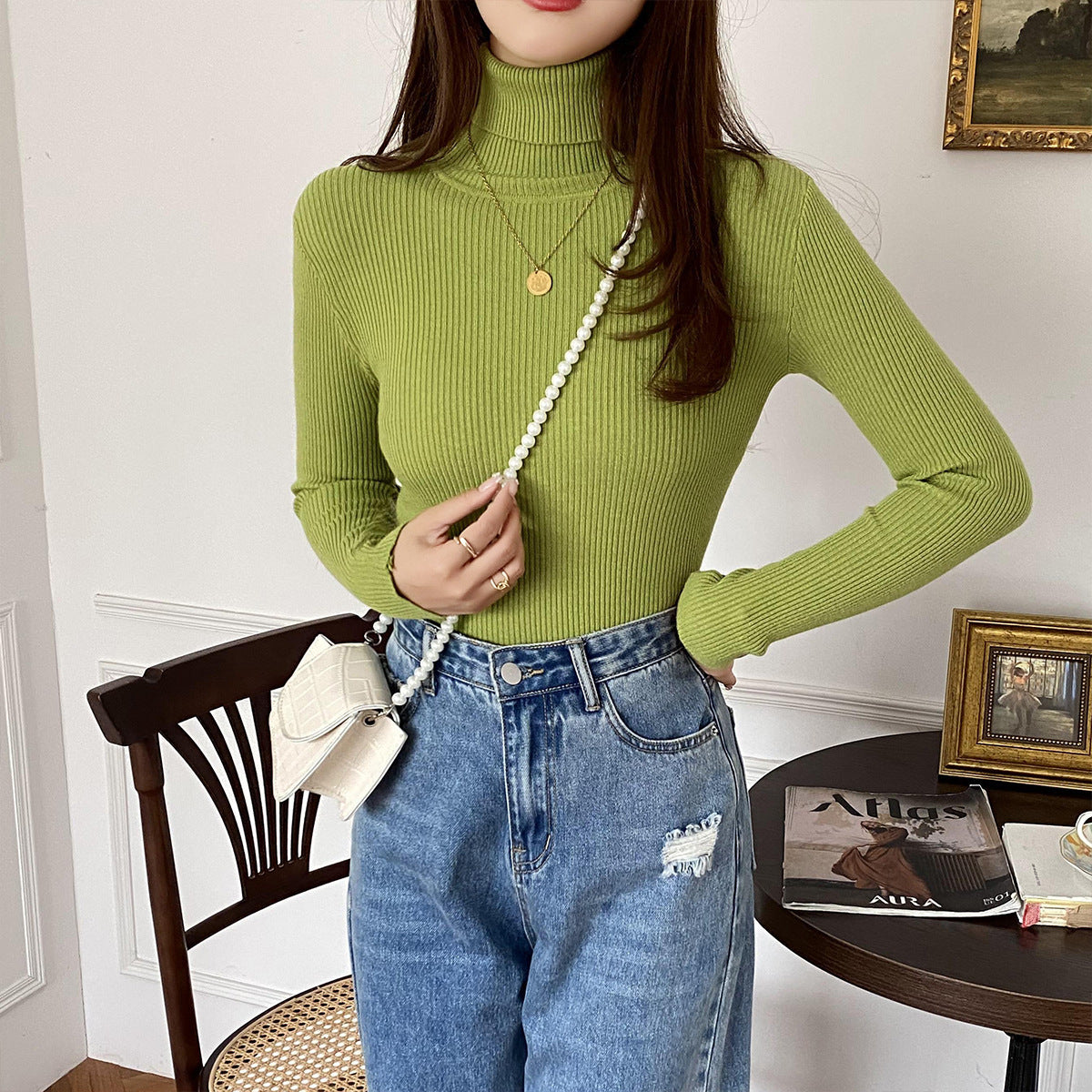 Basic All-matching Thickened Sweater Turtleneck