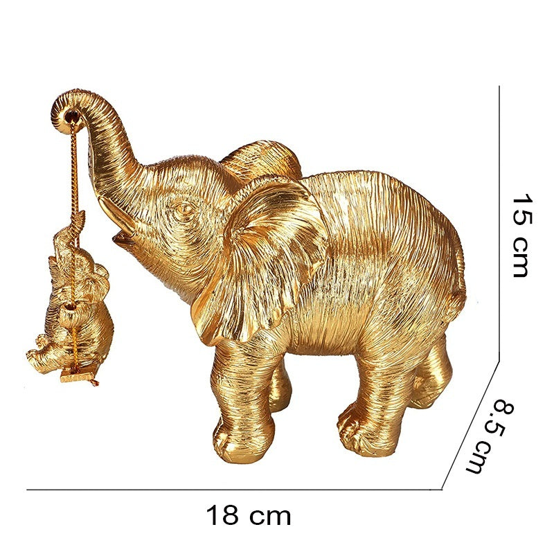 Gold Elephant Cradle Ornament Resin Home Decorations