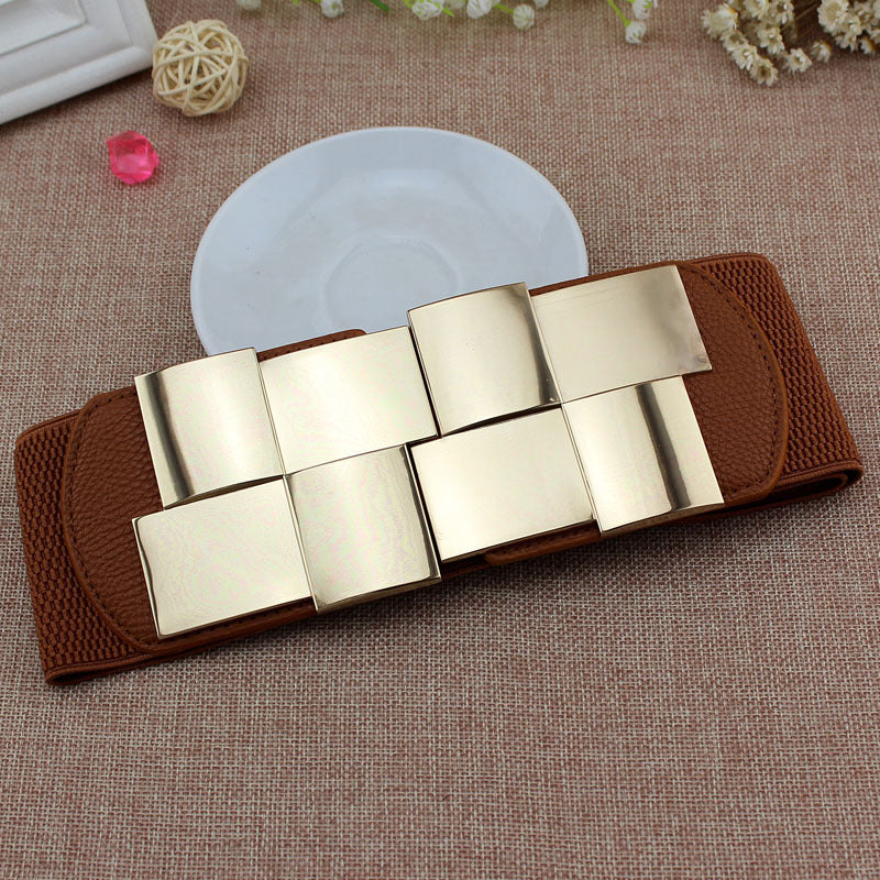 Metal Buckle Accessories Waist Seal Female Elastic Waistband