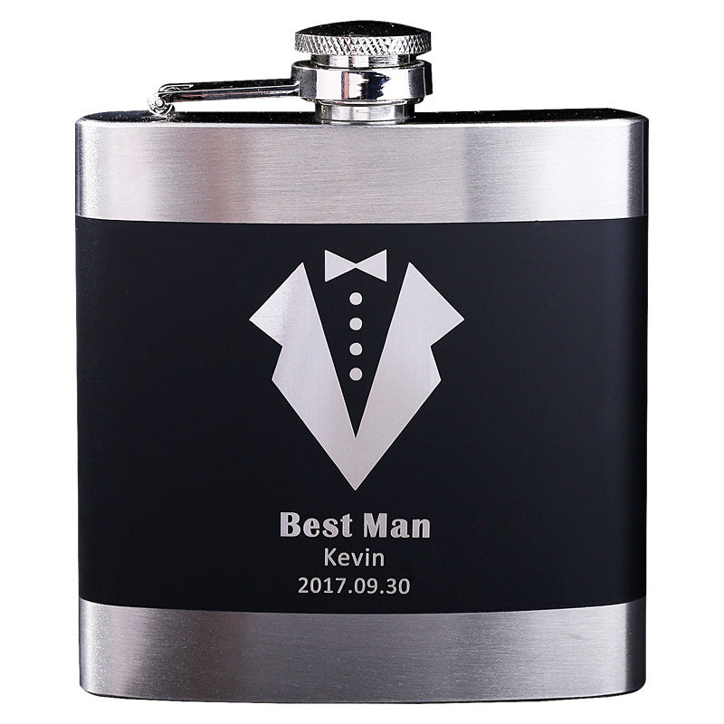 Black Stainless Steel Metal Hip Flask