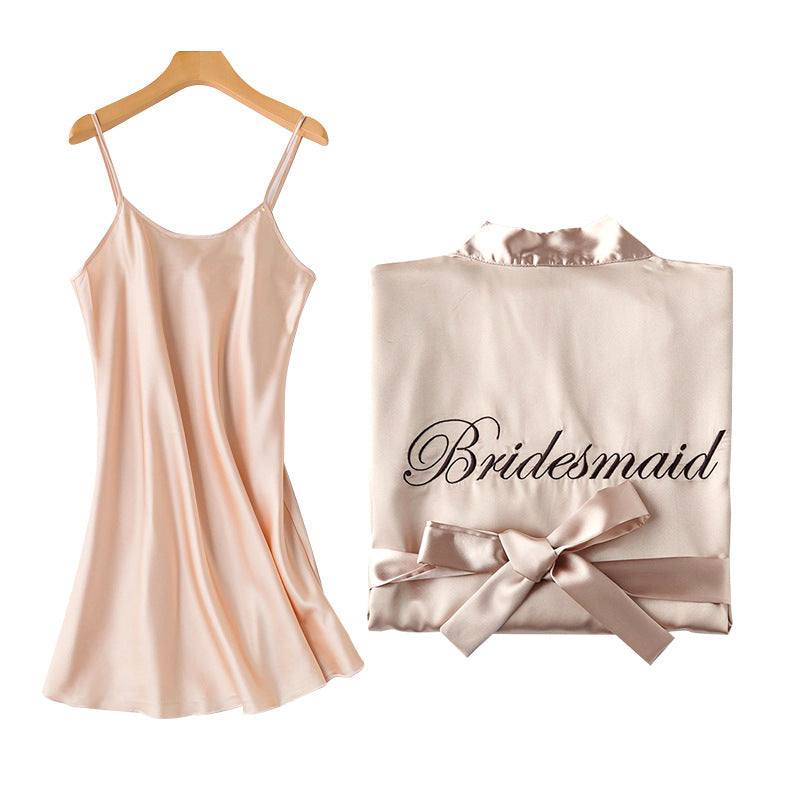 Bridal Bridesmaid Embroidered Suspended Sleepgown