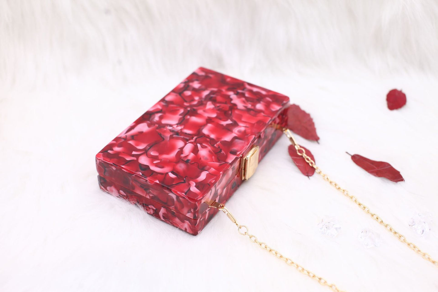 Marble Acrylic Dinner Bag Chain Small Square Female Messenger