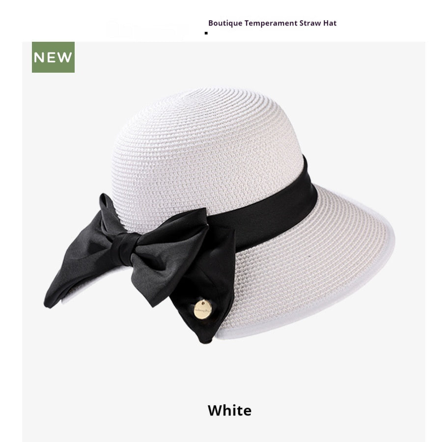 Elegant Straw Hat Summer New Big Brim Sun-proof Sun Protection UV Protection