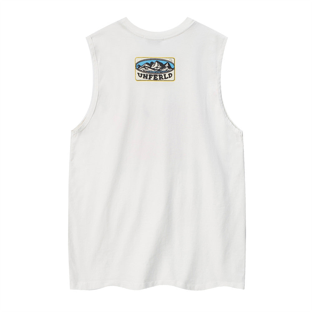 Distressed Cotton Sports Vest For Men