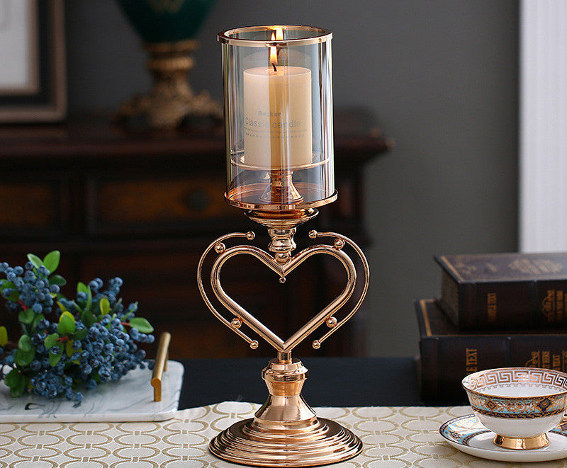 Dinner European Luxury Glass Candle Holder Ornament