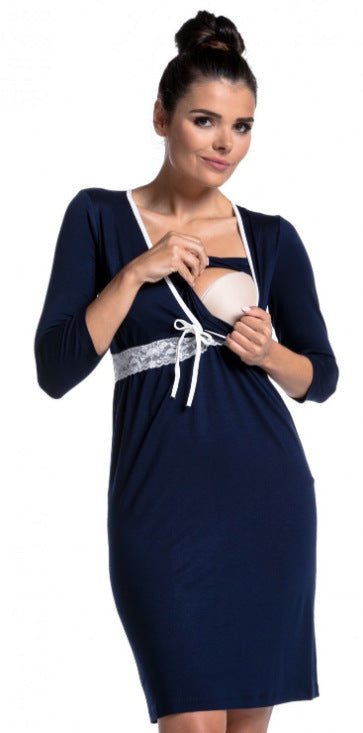 Trendy Baoma Lace Invisible Nursing High Waist Maternity Dress