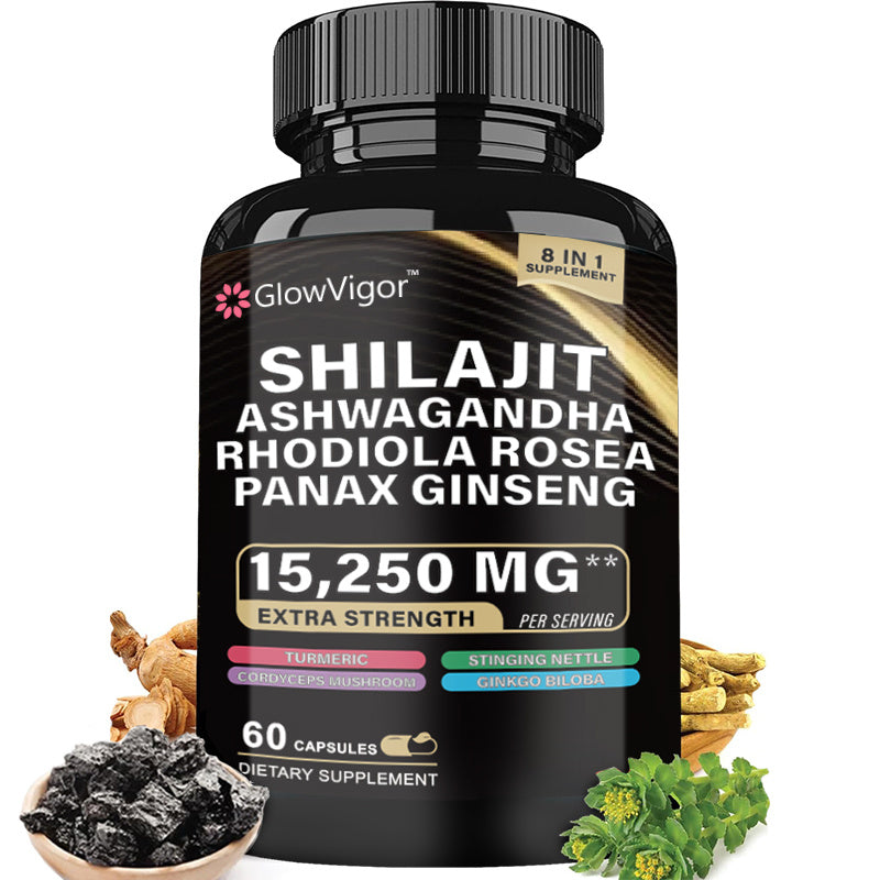 GlowVigor Shilajit, Ashwagandha, Rhodiola Rosea, Panax Ginseng