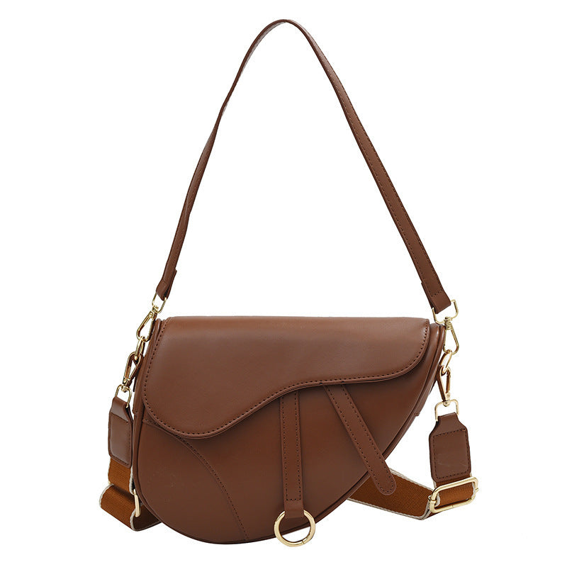 Fashion Crossbody Saddle Solid Color Single-shoulder Bag