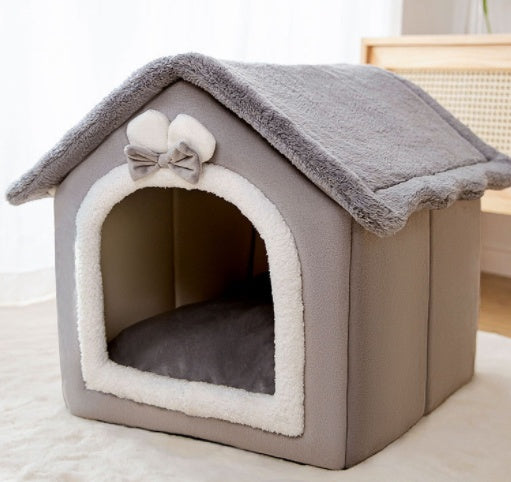 Casa para perros plegable Cama para gatos para mascotas Villa para perros de invierno Perrera para dormir Nido extraíble Sofá cueva cerrado cálido Suministros para mascotas